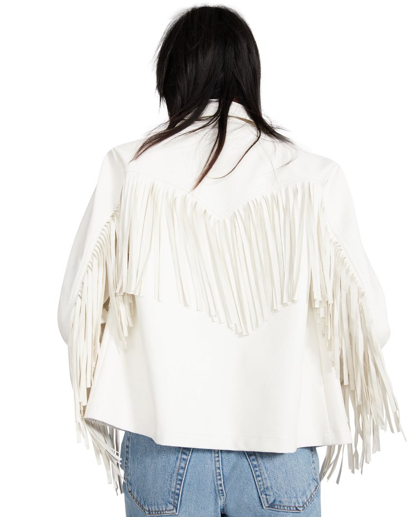 Chaquetas Steve Madden Fringe Mujer Blancas | ES YBS246